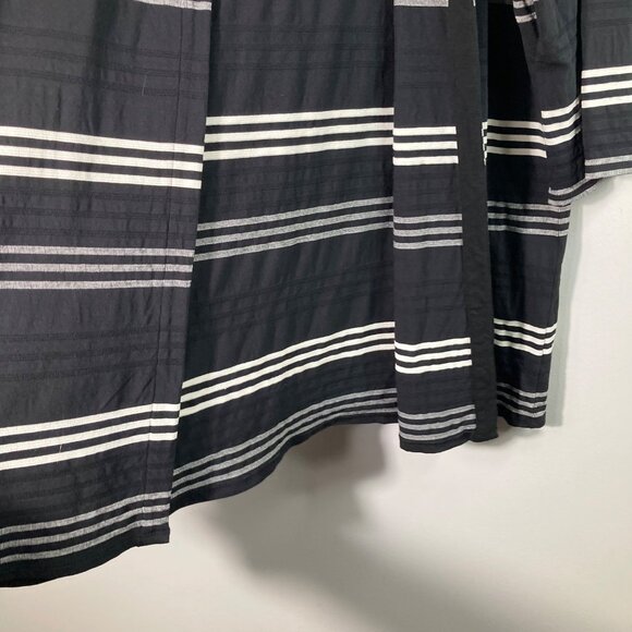 Womens J Jill Wearever Collection Striped Open Knit Cardigan L Black White Rayon - Picture 5 of 8